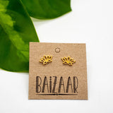 Gold Lotus Stud Earrings