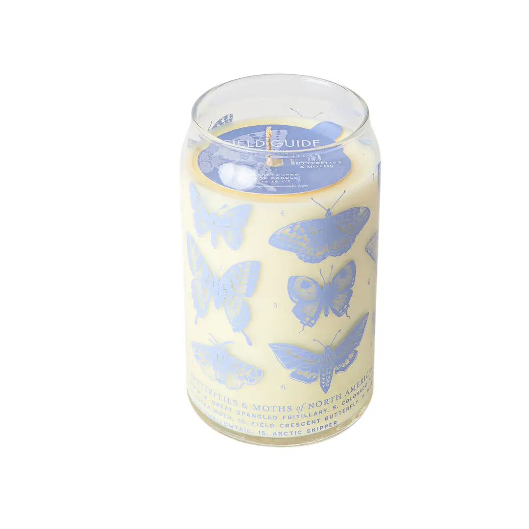 Moth and Butterflies Field Guide Candle