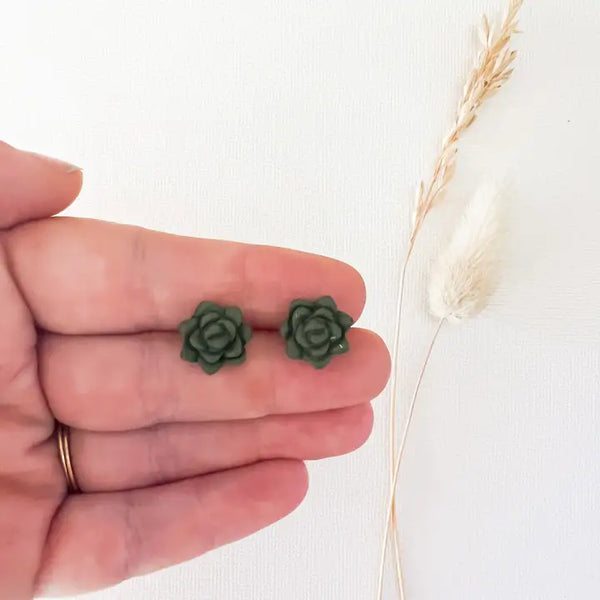 front-back succulent earrings Succulent Stud Earrings – Earthwild.com / Blue Planet Outdoors