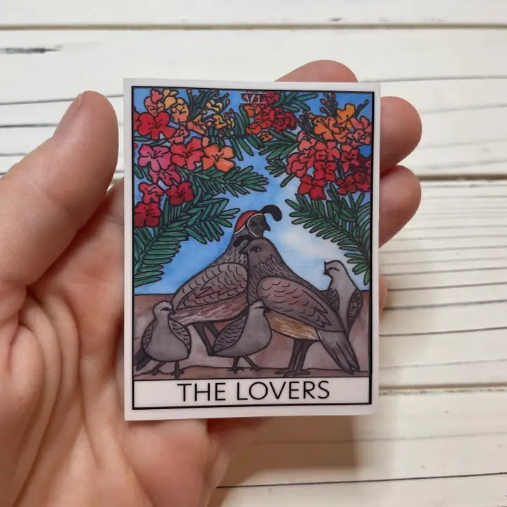 The Lovers Quail Desert Tarot Sticker