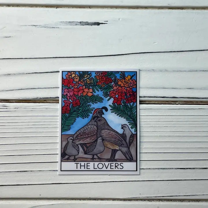 The Lovers Quail Desert Tarot Sticker