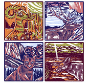 National Park Wildlife Ceramic Coaster Set of 4