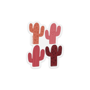 Hearts Cactus Quartet Clear Back Sticker