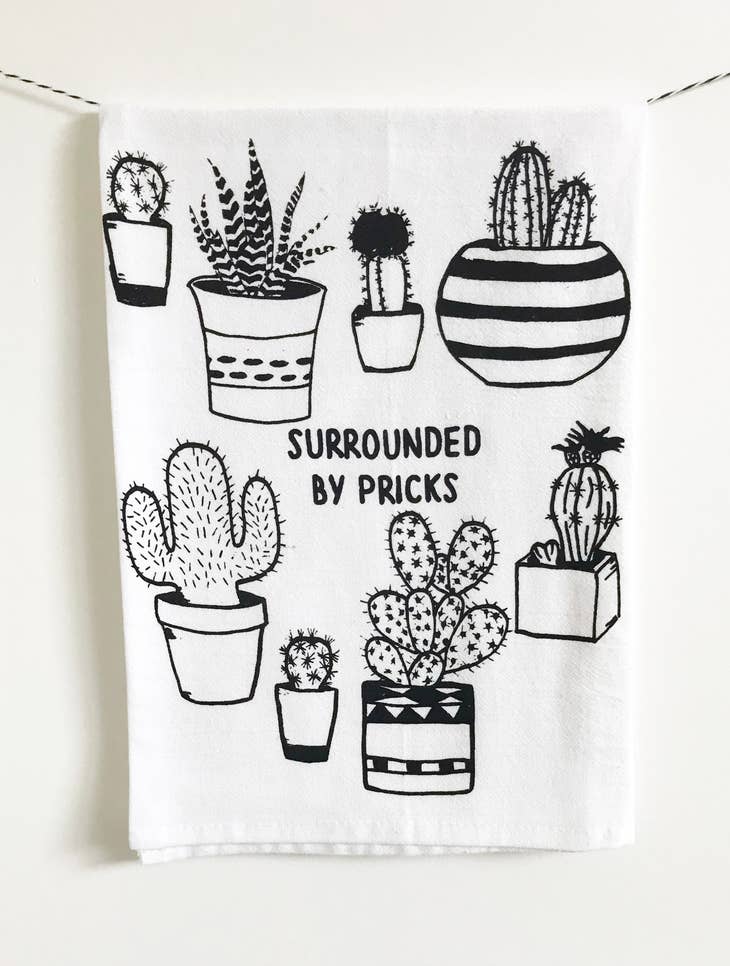 Surrounded By Pricks Tea Towel