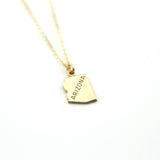 Gold Arizona state pendant with ARIZONA inscription on a delicate chain