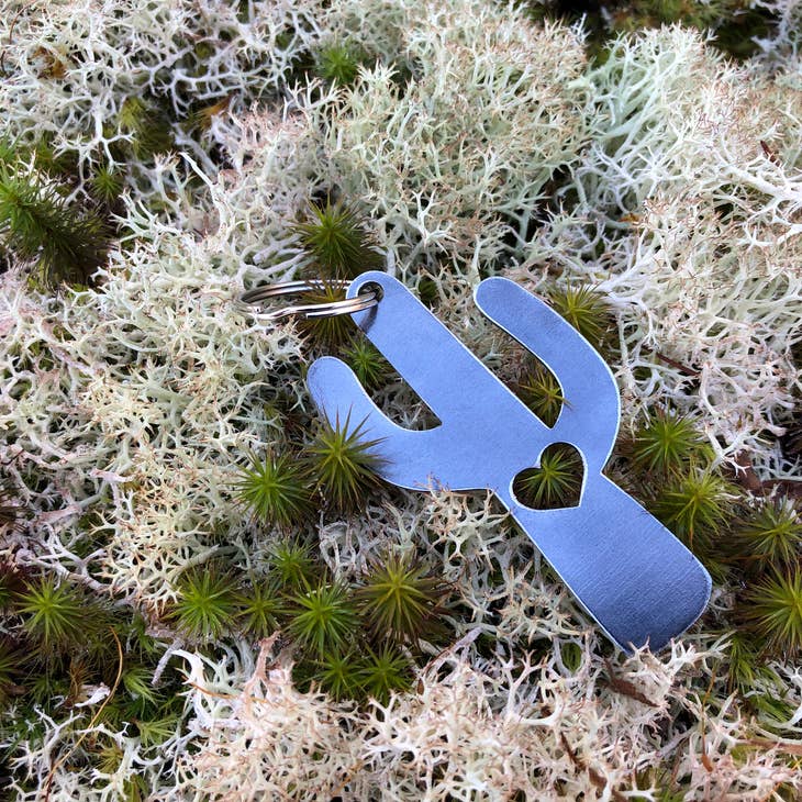 Cactus Recycled Steel Keychain