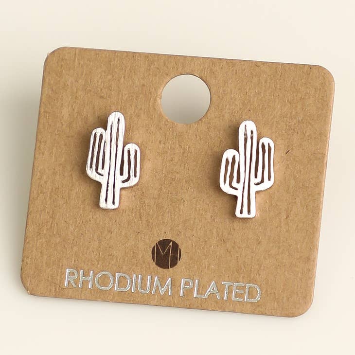 Dainty Desert Cactus Stud Earrings