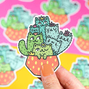 Cactus Cats Cacti Garden Sticker