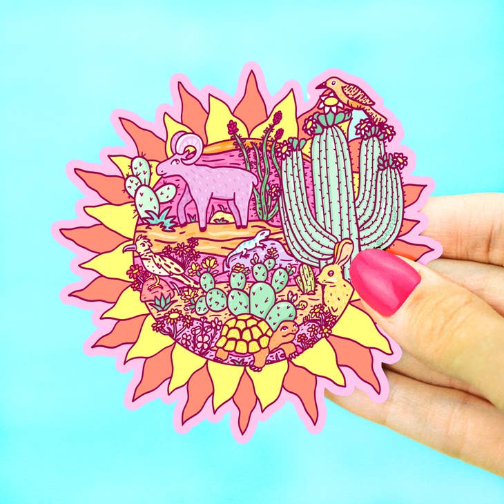 Desert Wildlife Sun Sticker