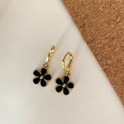 Flower Huggie Hoop Earrings