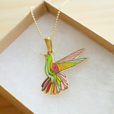 Rainbow Hummingbird Necklace