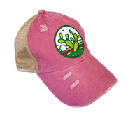 Prickly Pear Cactus Ponytail Trucker