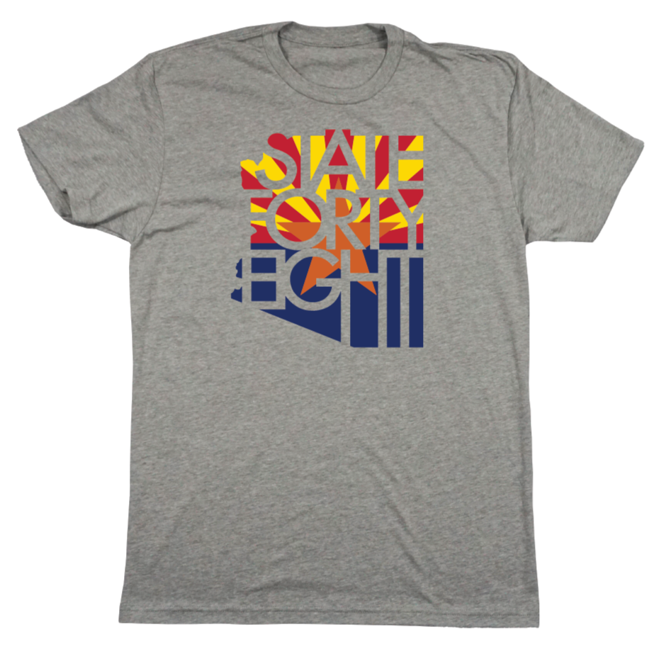 State Forty Eight Tee - Arizona Flag  Grey