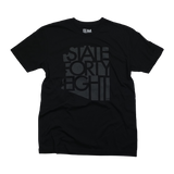 State Forty Eight Classic Black T shirt with a large grayscale front graphic
