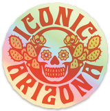 Desert Skull and Roses Hologram Sticker