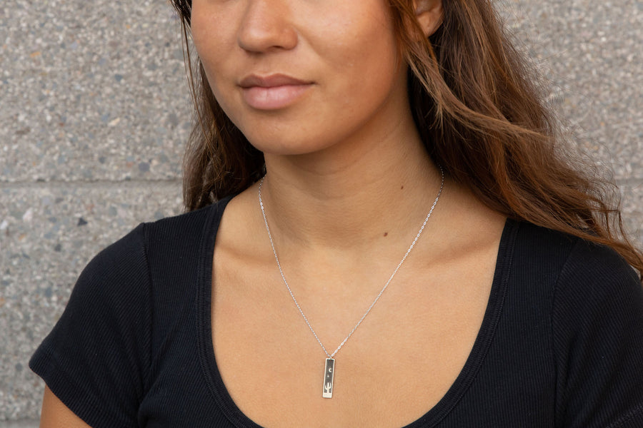 Cactus Calm Skinny Bar Necklace