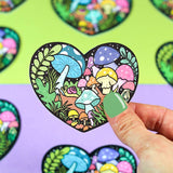 Forest Mushroom Heart Sticker