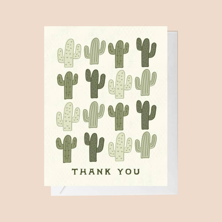 16 Cacti Thank You Greeting Card Box Set