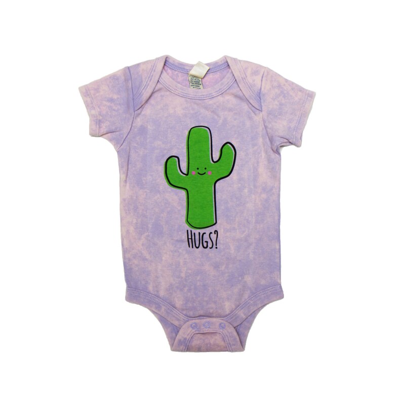 Hugs Cactus Onesie - Purple Acid Wash