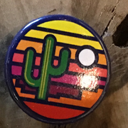 Stained Glass Sunset Button