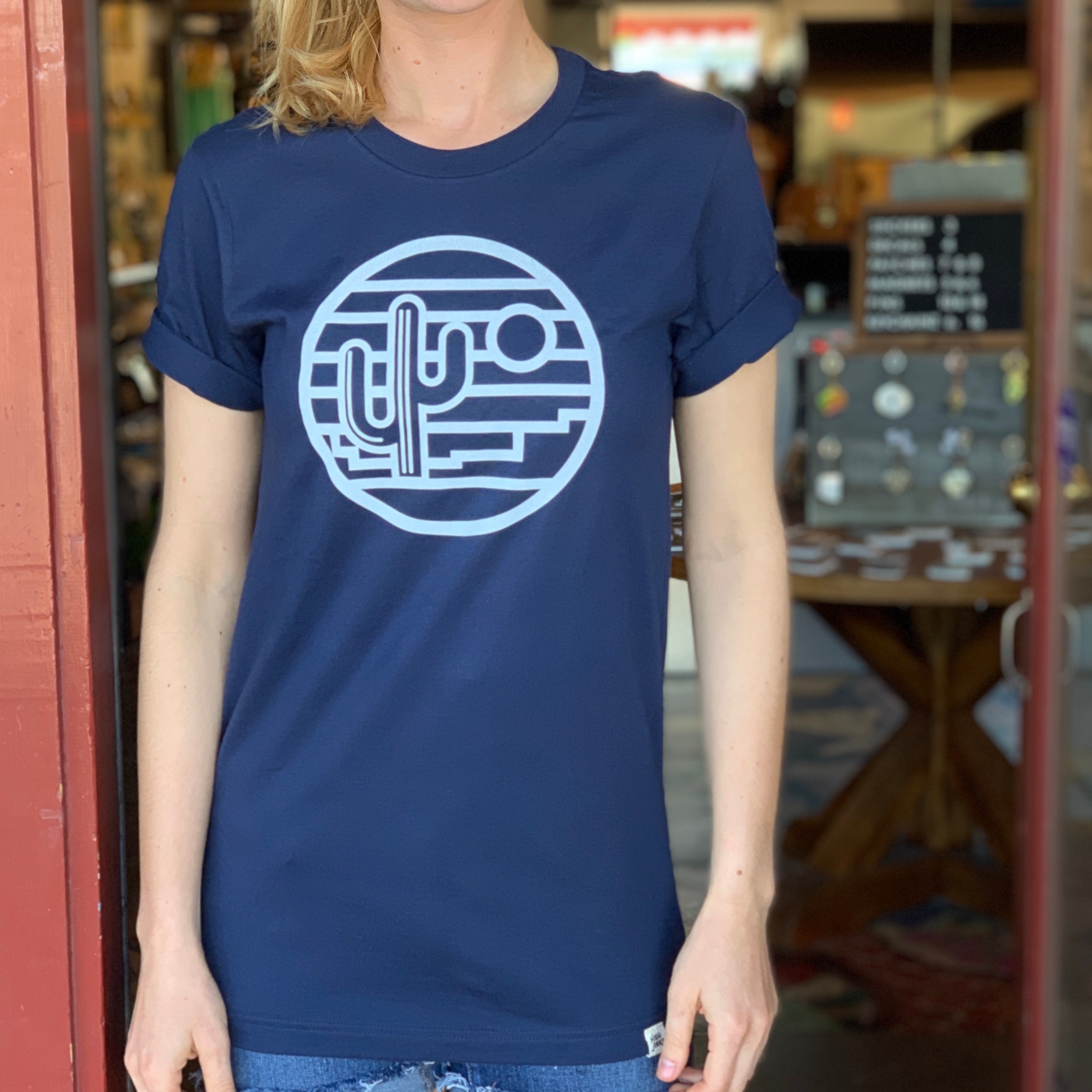 Saguaro Sunset Unisex Tee - Navy